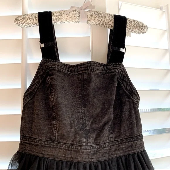 Anthro Denim tulle midi dress - Picture 7 of 12